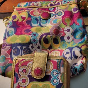 COACH Canvas bag with wallet
